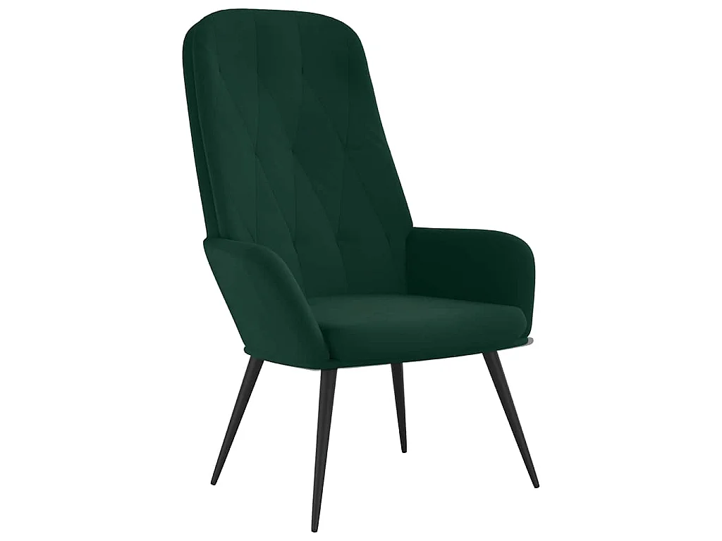 Chaise de relaxation Vert foncé Velours