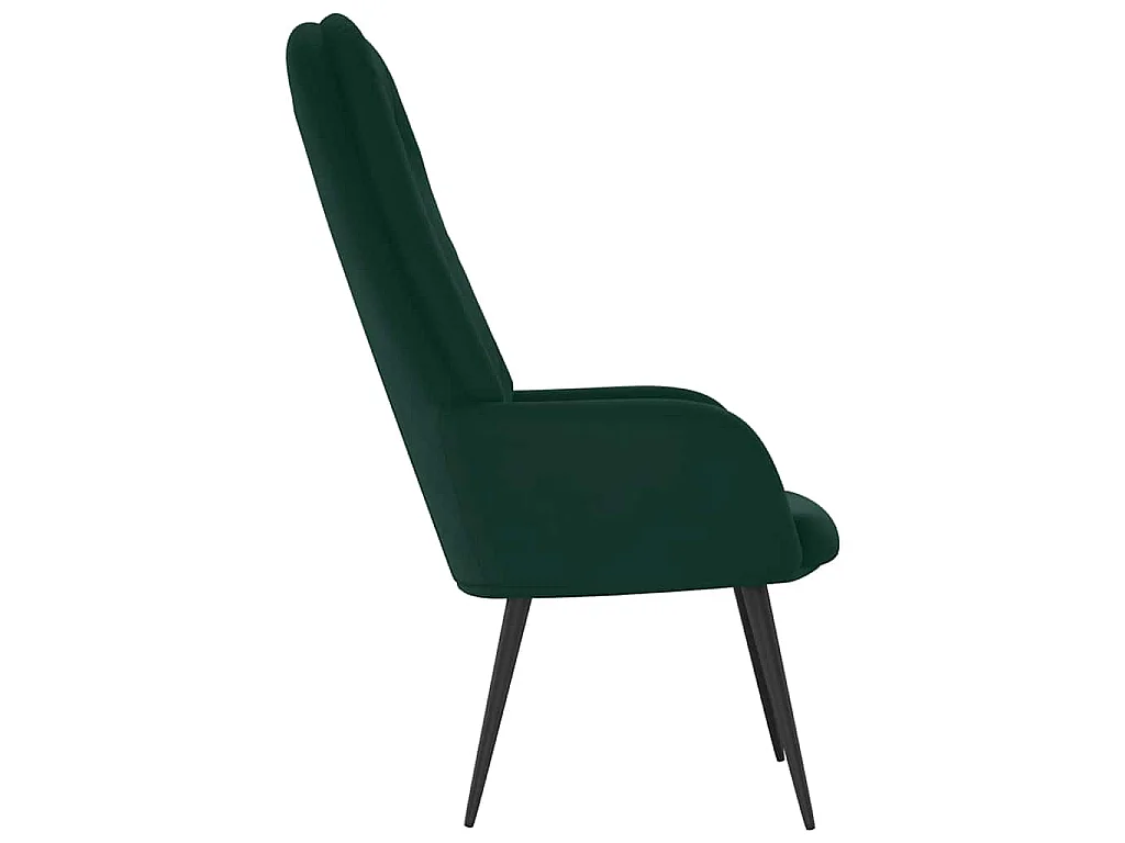 Chaise de relaxation Vert foncé Velours