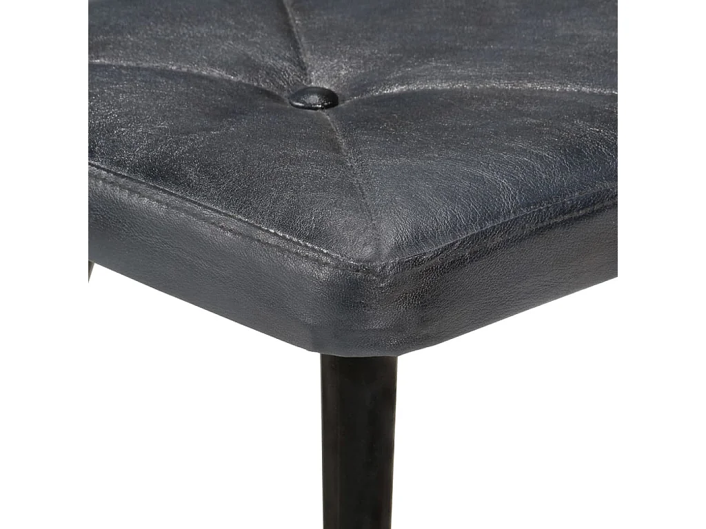 Fauteuil met voetensteun echt leer grijs