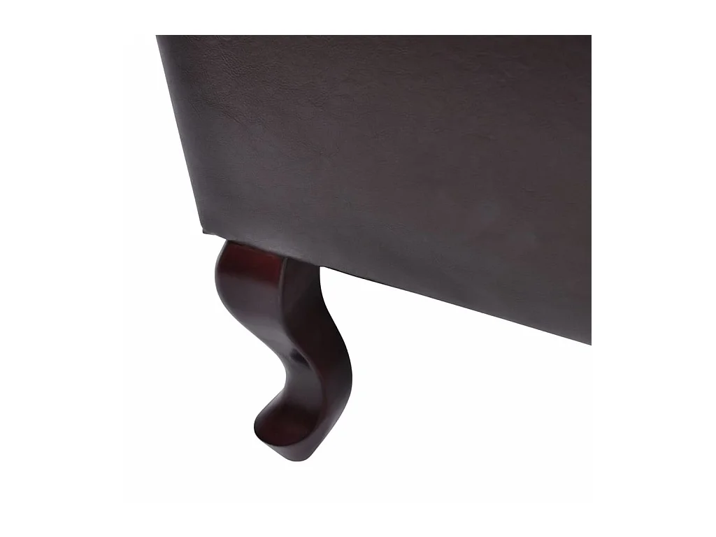 Fauteuil met voetenbankje kunstleer donkerbruin