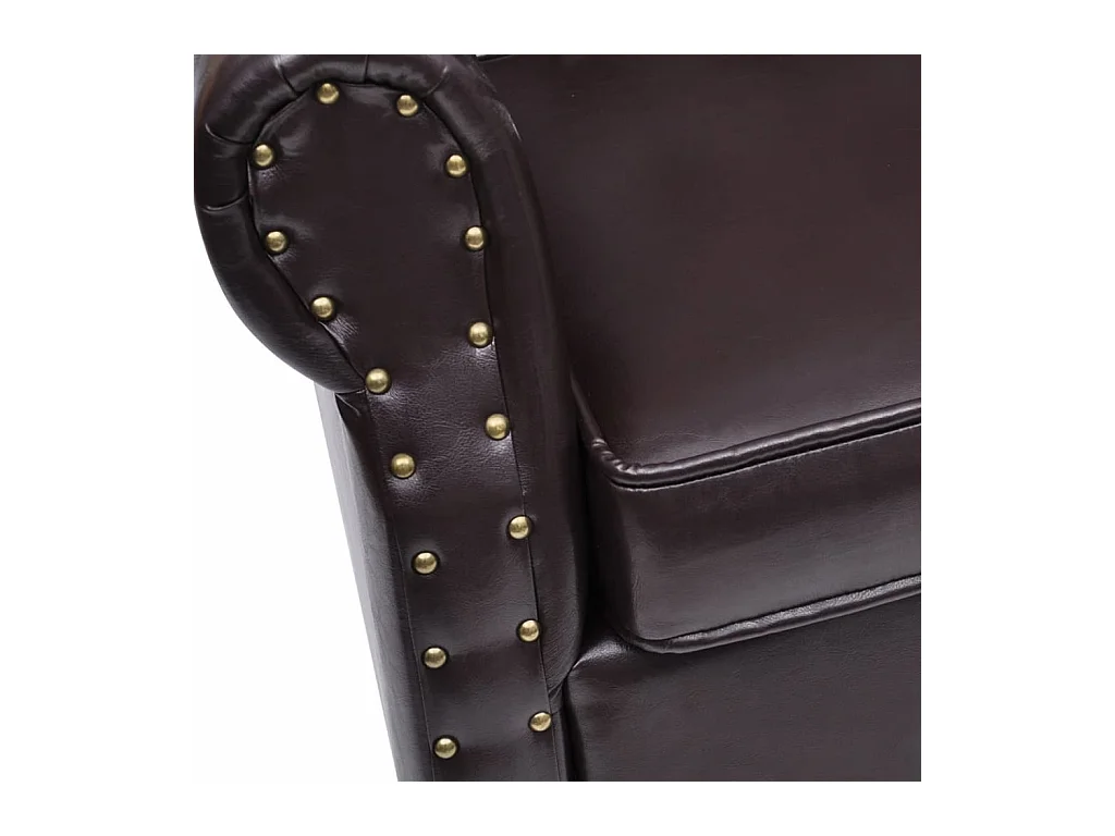 Fauteuil avec repose-pied Marron foncé Similicuir