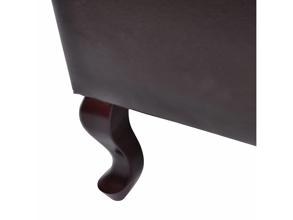 Fauteuil met voetenbankje kunstleer donkerbruin