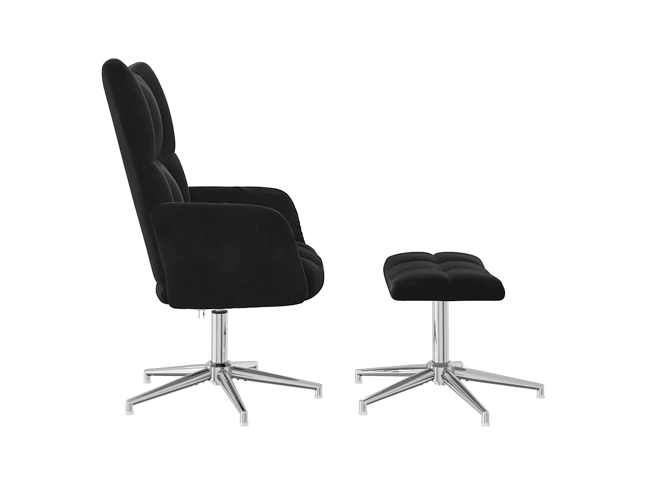 Relaxsessel mit Hocker Schwarz Samt