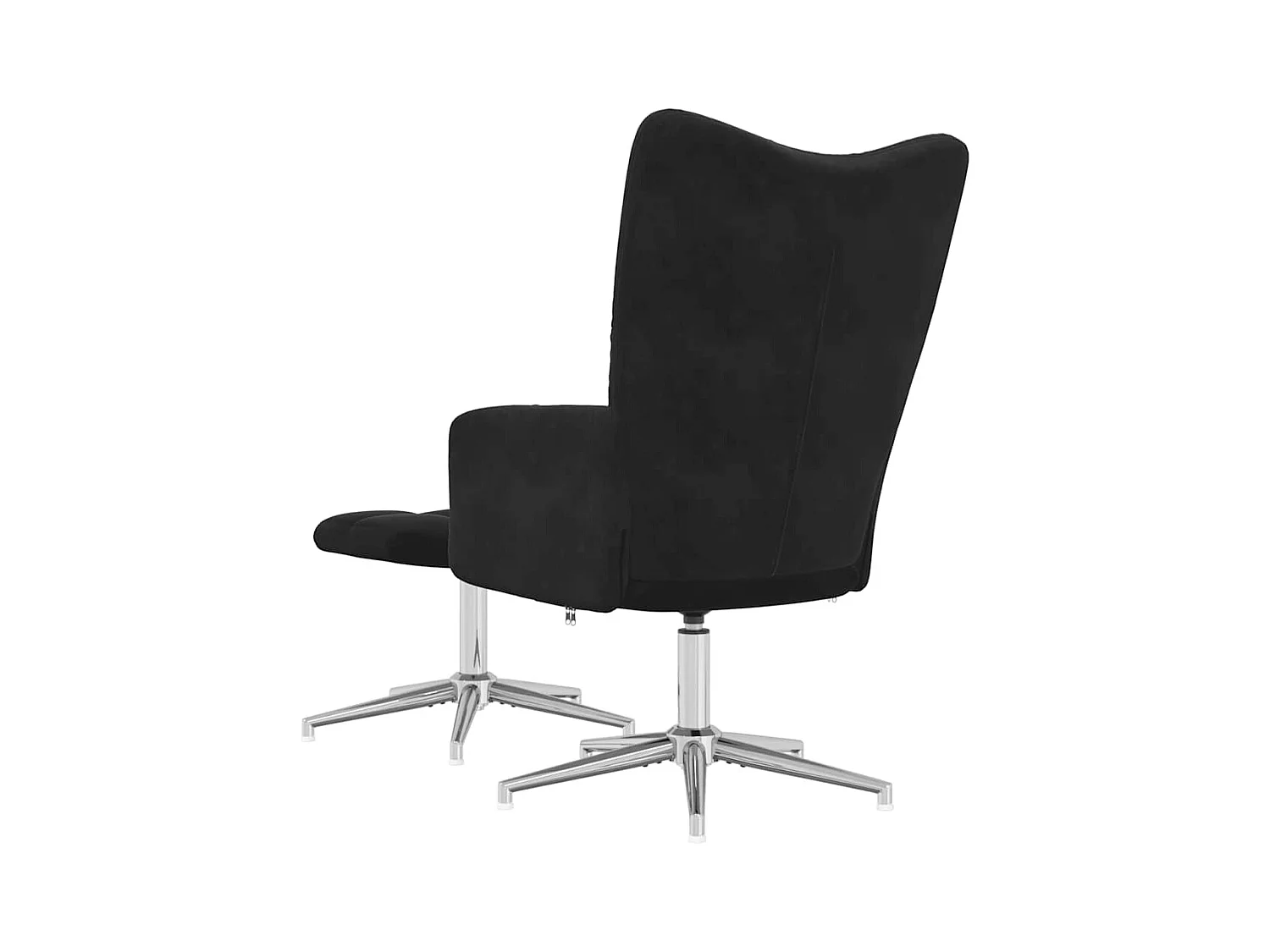 Relaxsessel mit Hocker Schwarz Samt