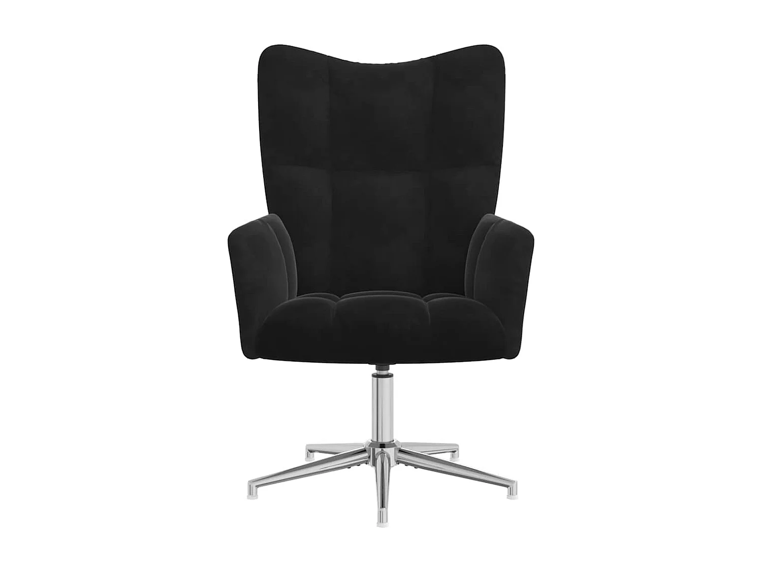 Chaise de relaxation avec tabouret Noir Velours