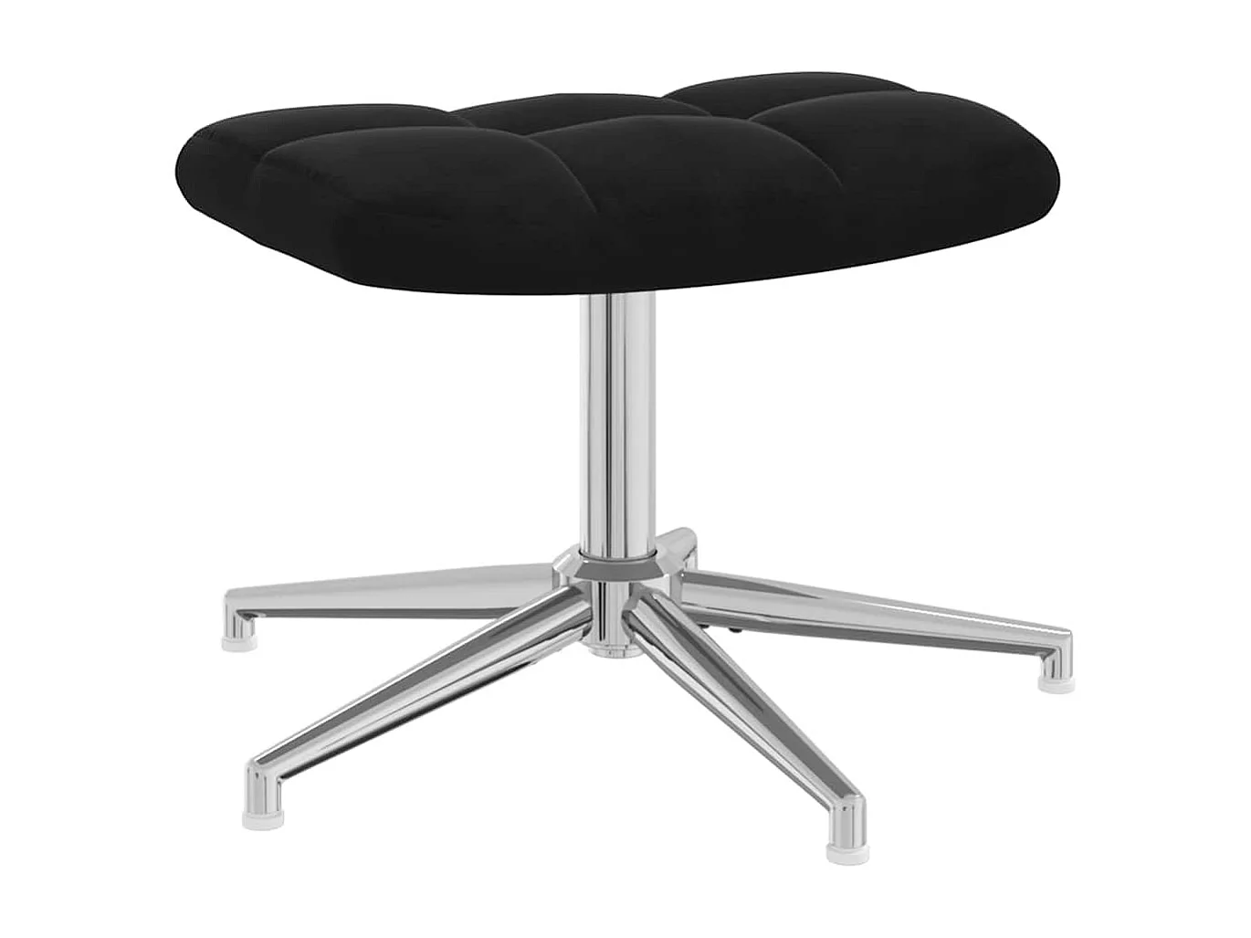 Chaise de relaxation avec tabouret Noir Velours