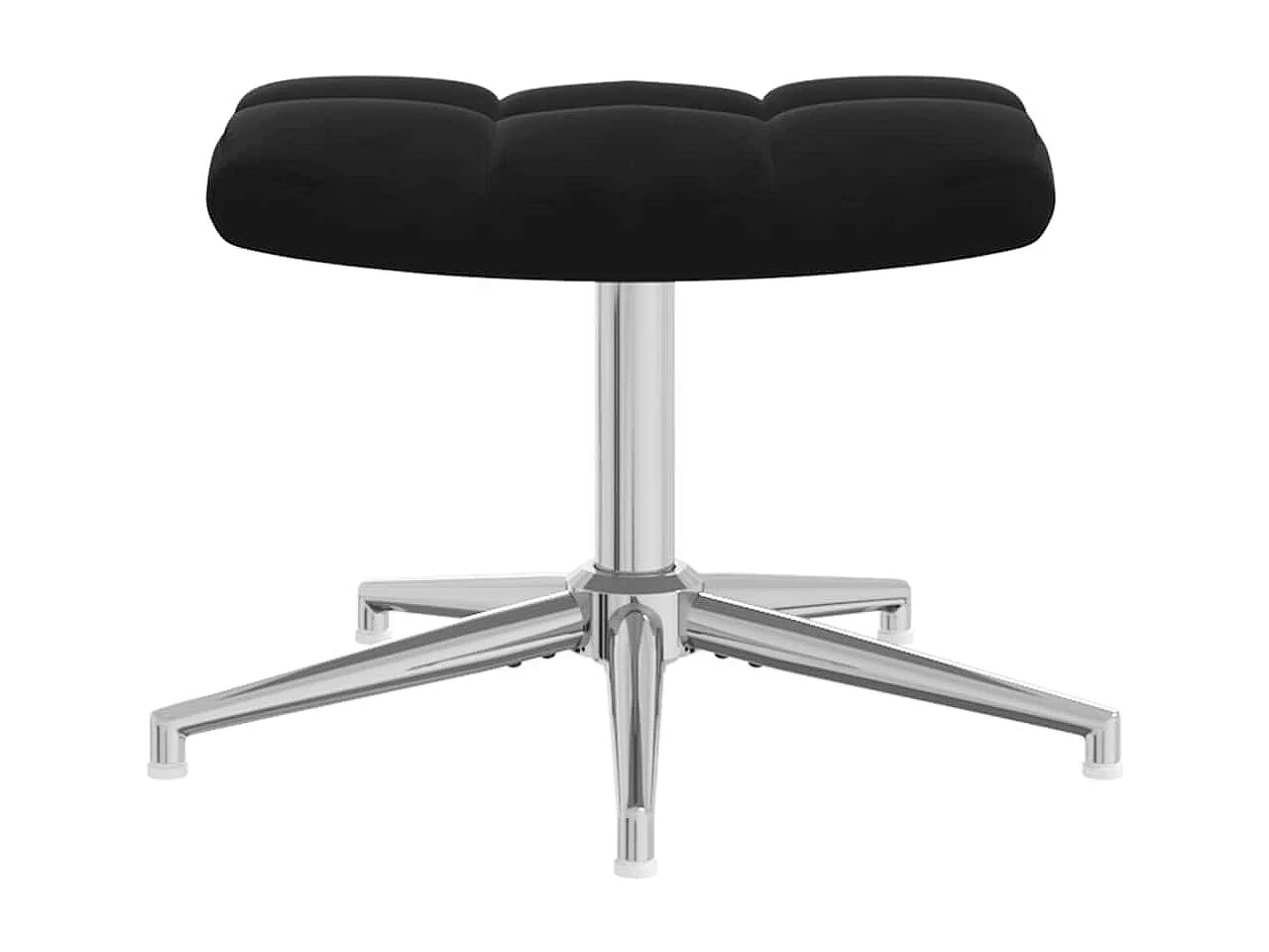 Chaise de relaxation avec tabouret Noir Velours