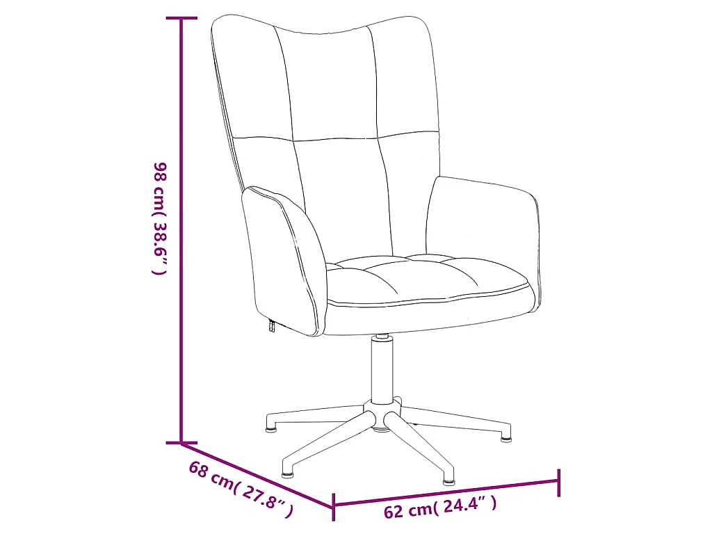 Chaise de relaxation avec tabouret Noir Velours