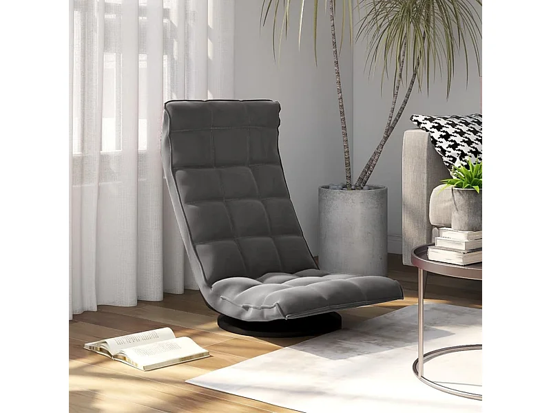 Chaise de sol pivotante Gris foncé Velours