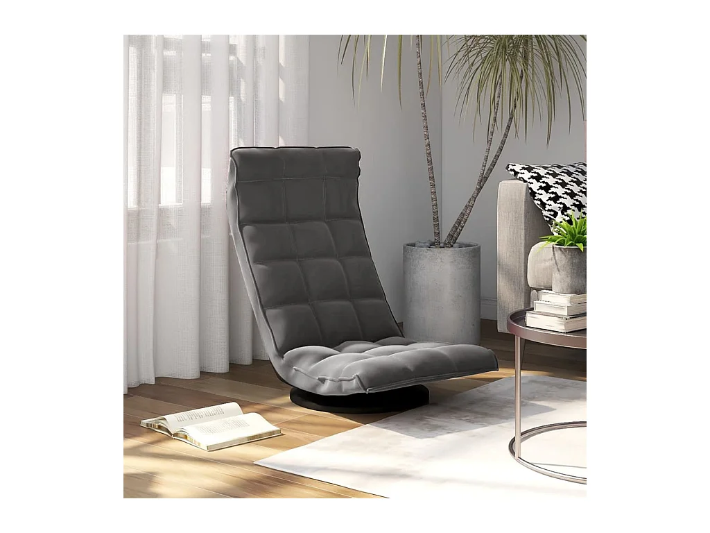 Chaise de sol pivotante Gris foncé Velours