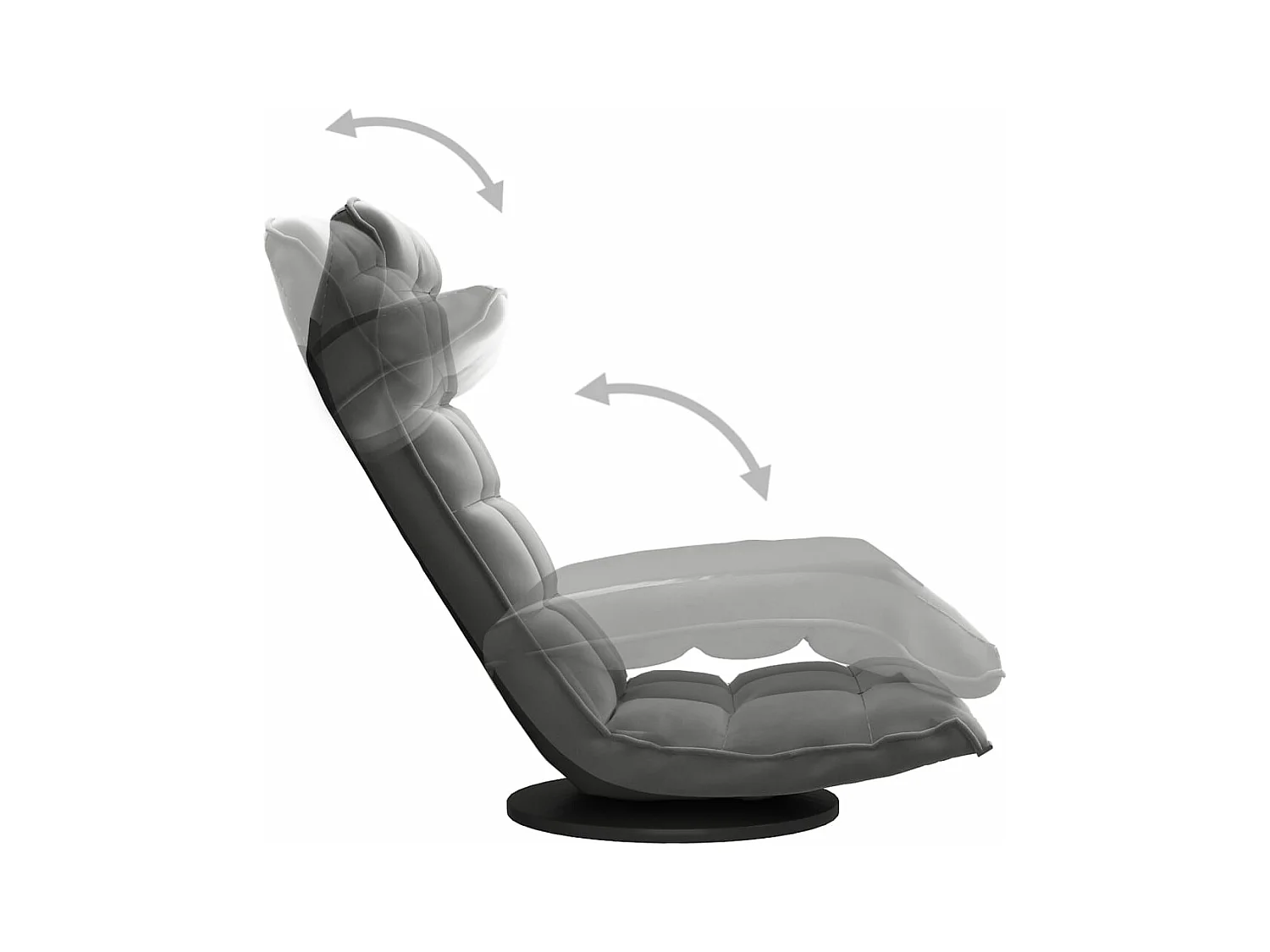 Chaise de sol pivotante Gris foncé Velours