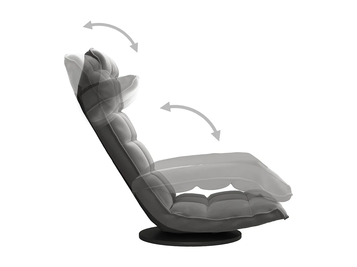 Chaise de sol pivotante Gris foncé Velours