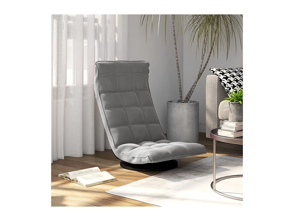 Chaise de sol pivotante Gris clair Velours