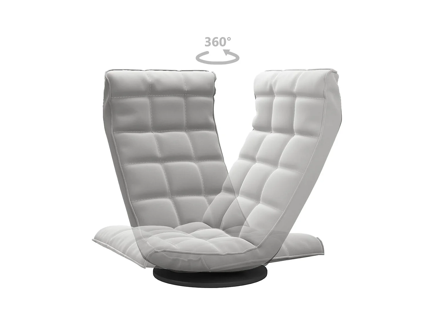 Chaise de sol pivotante Gris clair Velours