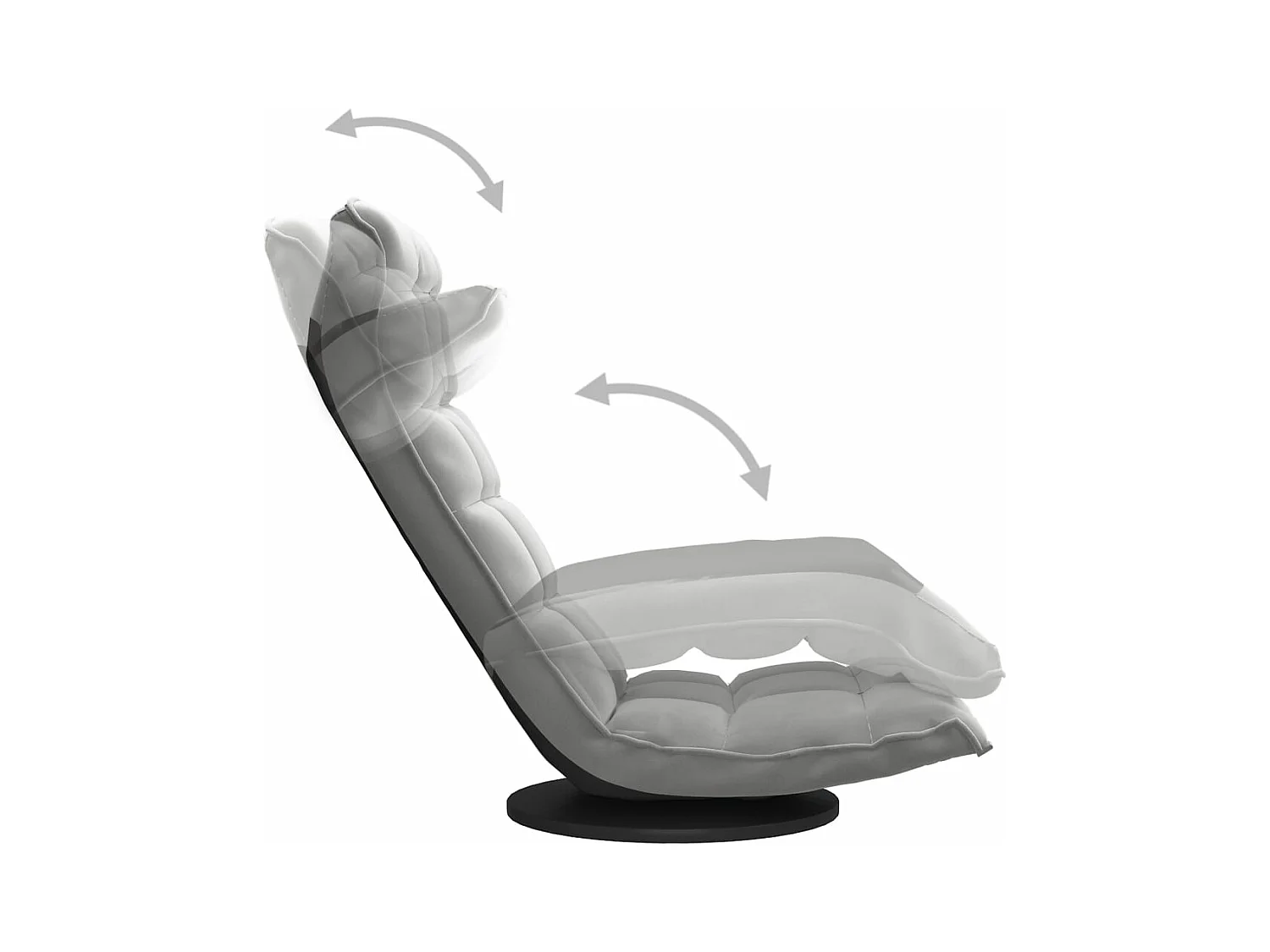 Chaise de sol pivotante Gris clair Velours