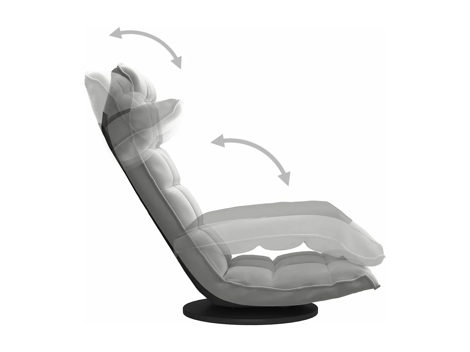 Chaise de sol pivotante Gris clair Velours