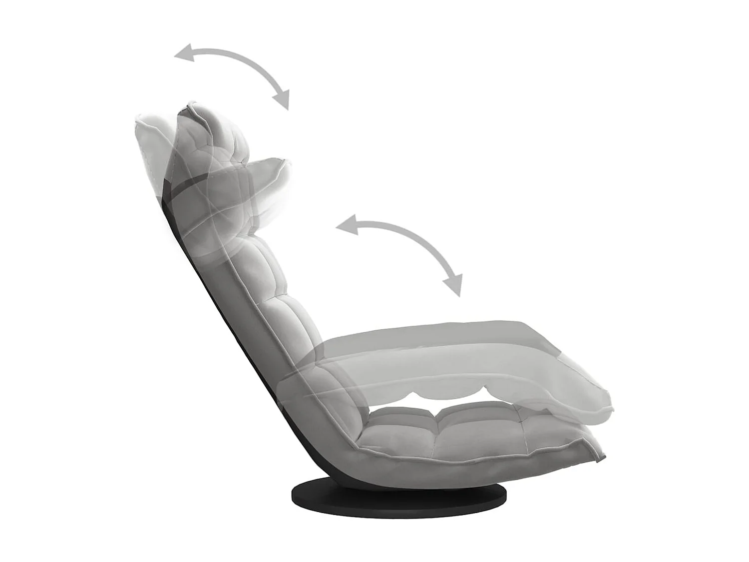 Chaise de sol pivotante Gris clair Velours