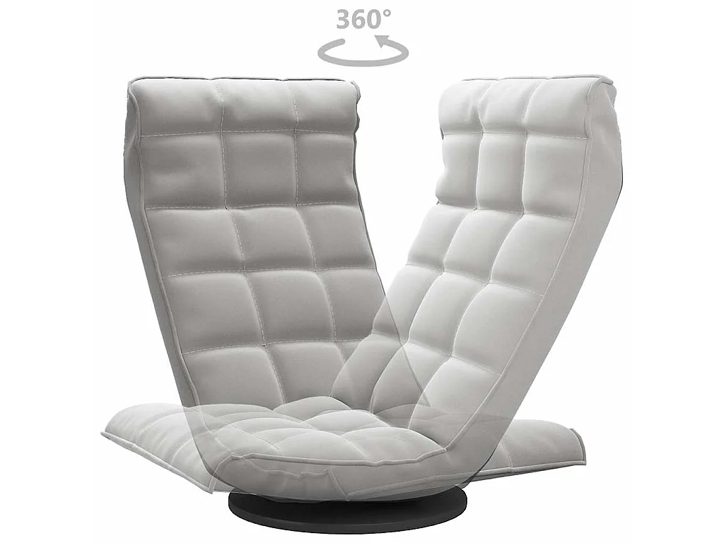 Chaise de sol pivotante Gris clair Velours