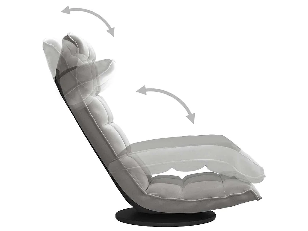 Chaise de sol pivotante Gris clair Velours