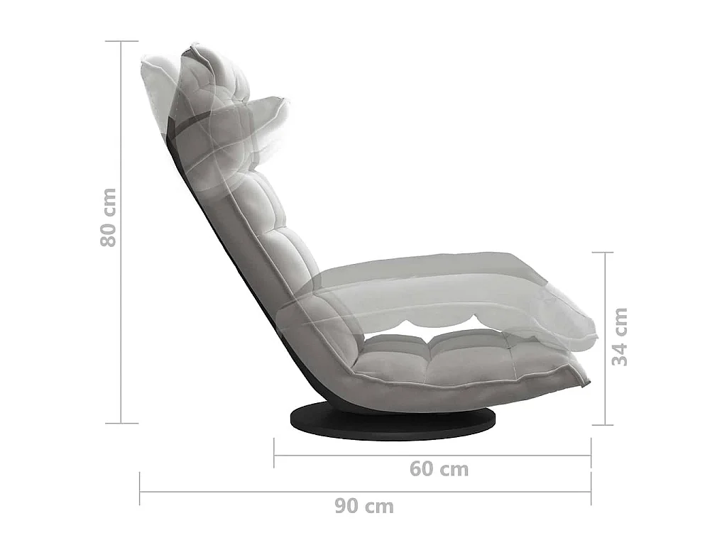 Chaise de sol pivotante Gris clair Velours