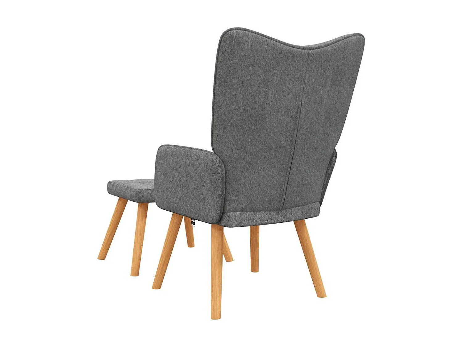 Chaise de relaxation avec tabouret Gris foncé Tissu