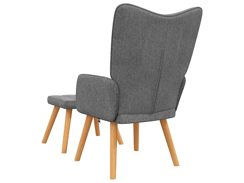 Poltrona Relax con Poggiapiedi Grigio Scuro in Tessuto