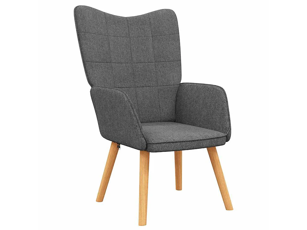 Chaise de relaxation avec tabouret Gris foncé Tissu