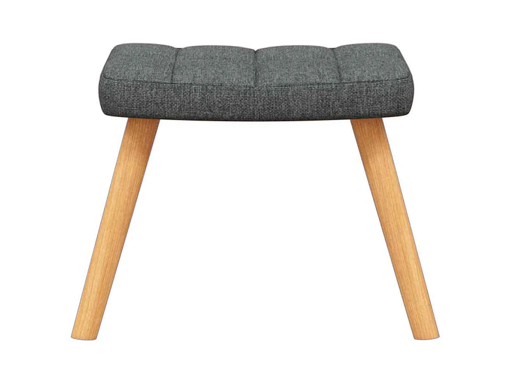 Chaise de relaxation avec tabouret Gris foncé Tissu