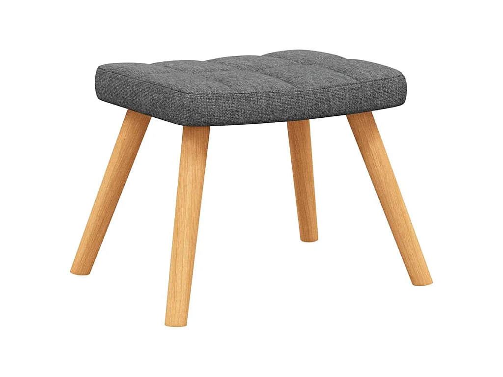 Chaise de relaxation avec tabouret Gris foncé Tissu