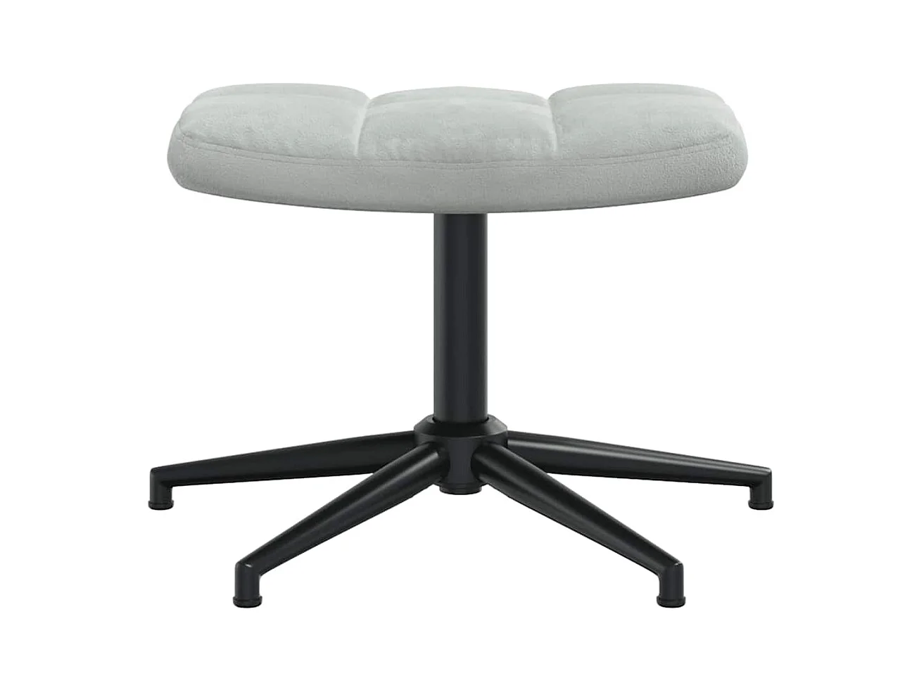 Cadeira de descanso com banco veludo cinzento-claro