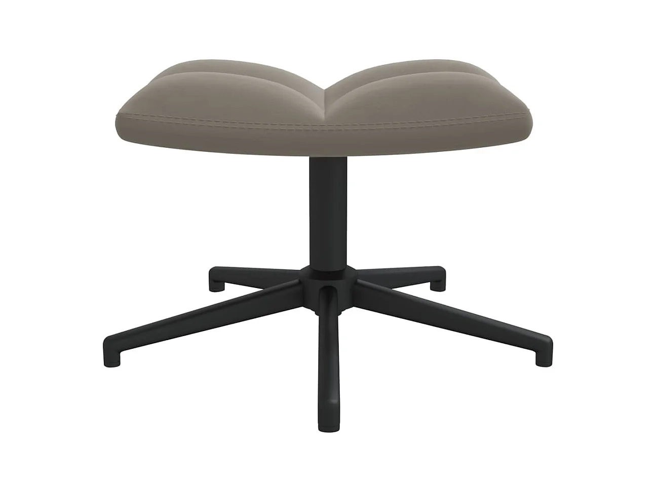 Cadeira de descanso com banco veludo cinzento-claro