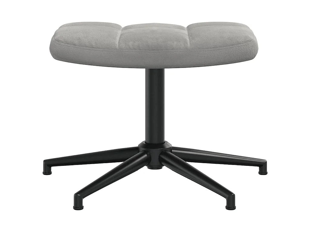 Relaxsessel mit Hocker Hellgrau Samt