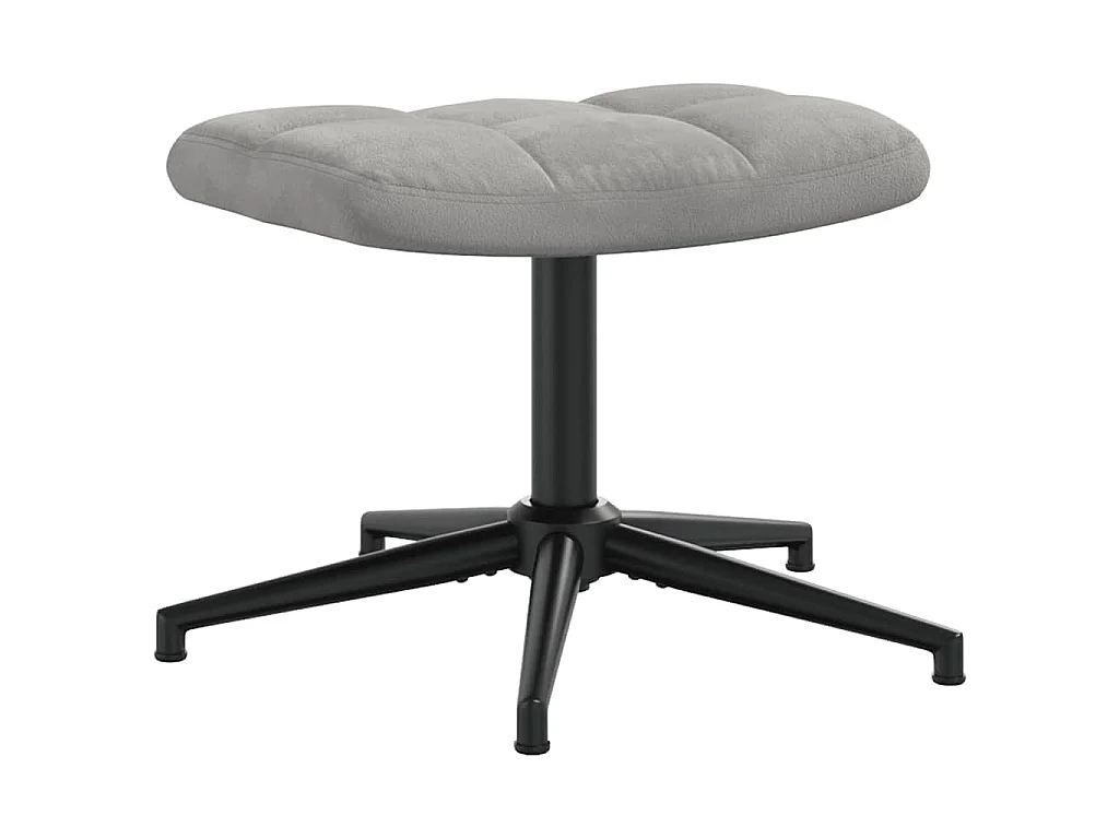 Relaxsessel mit Hocker Hellgrau Samt