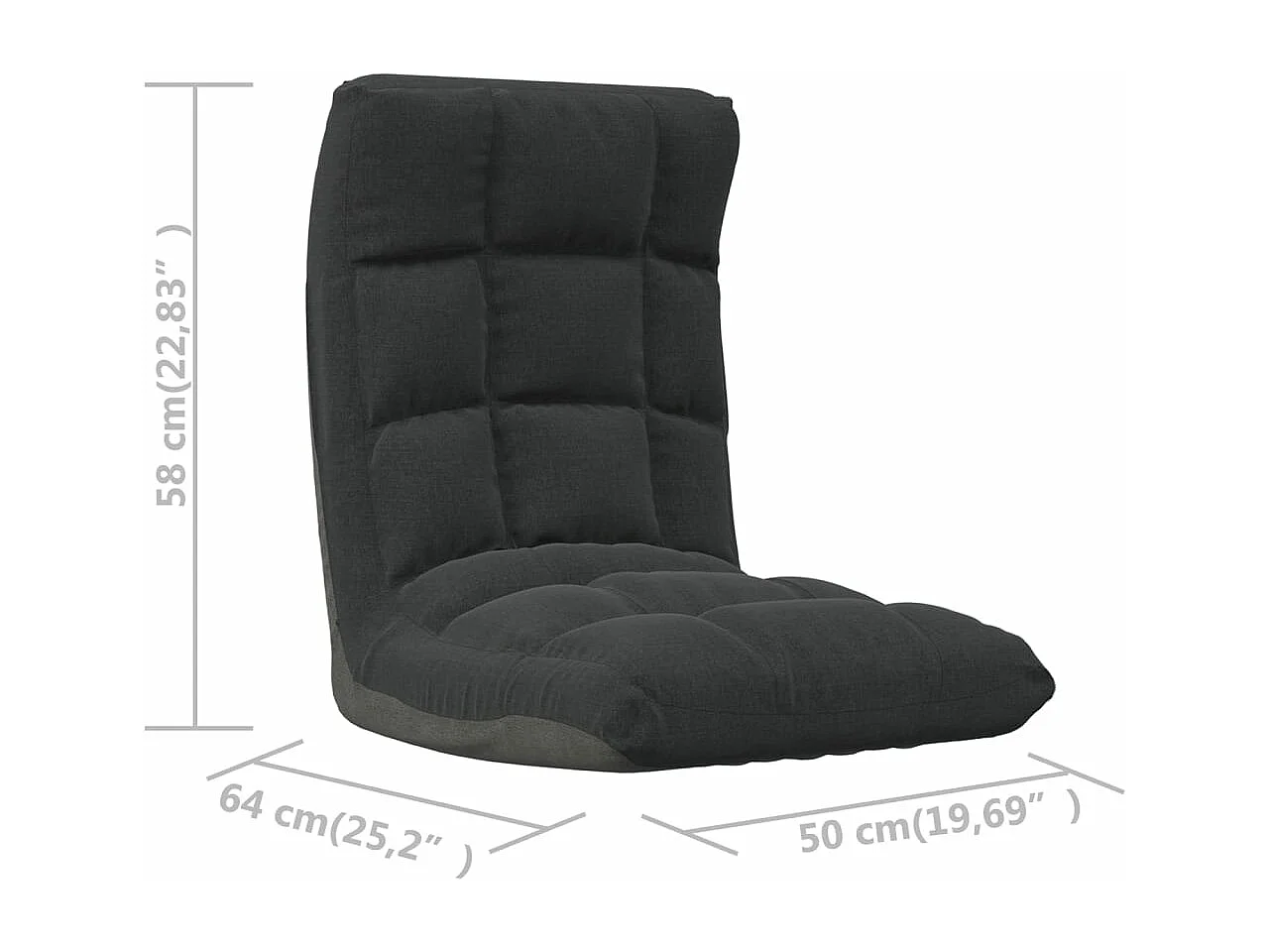Colchão/cadeira de piso dobrável tecido preto