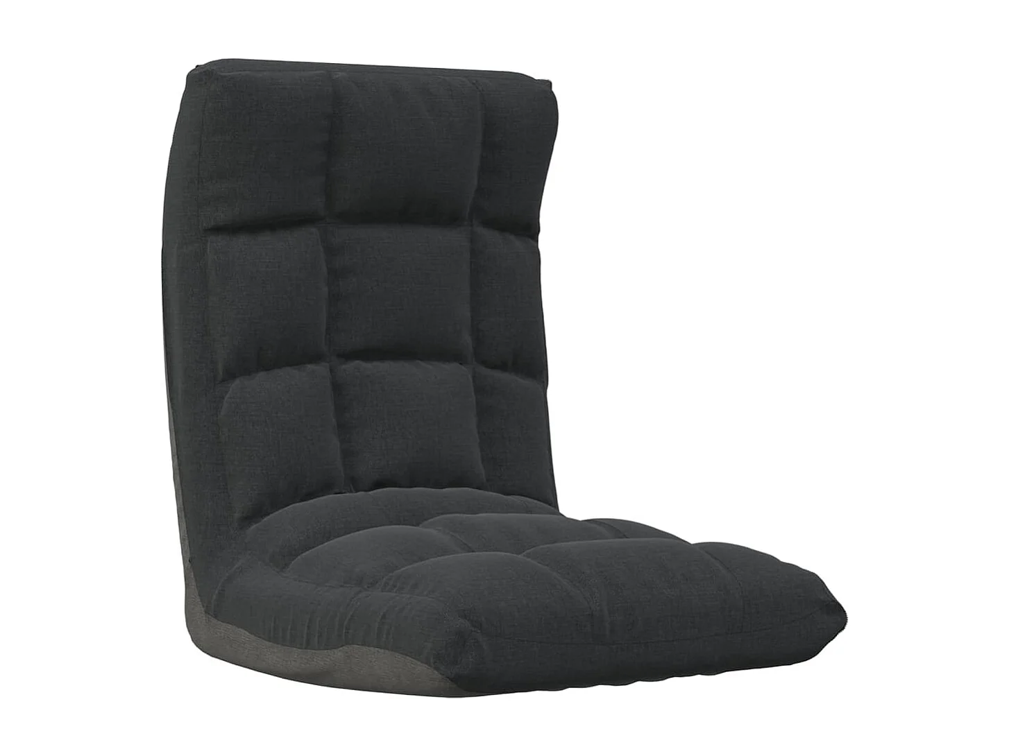 Chaise pliable de sol Noir Tissu