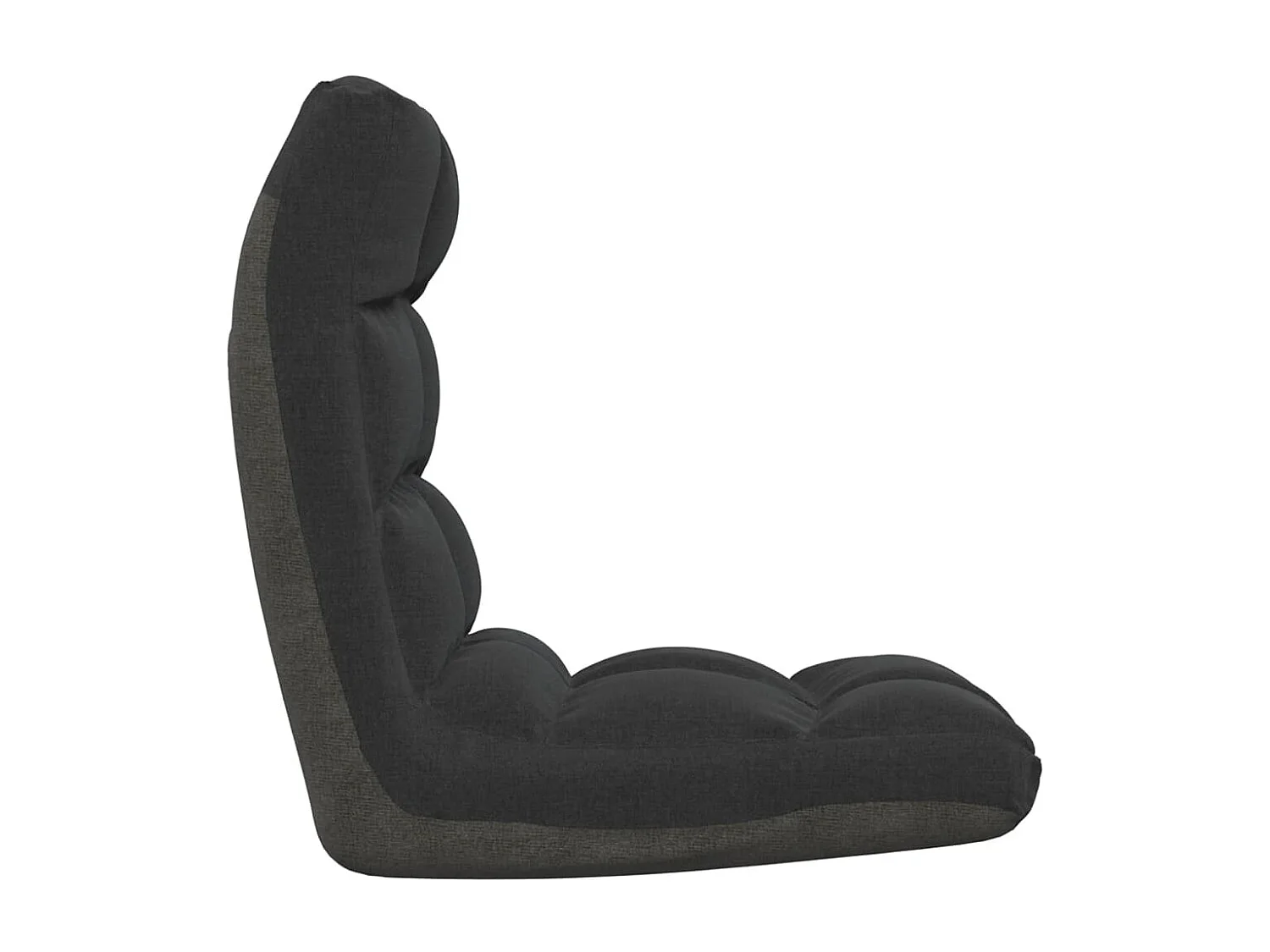 Chaise pliable de sol Noir Tissu