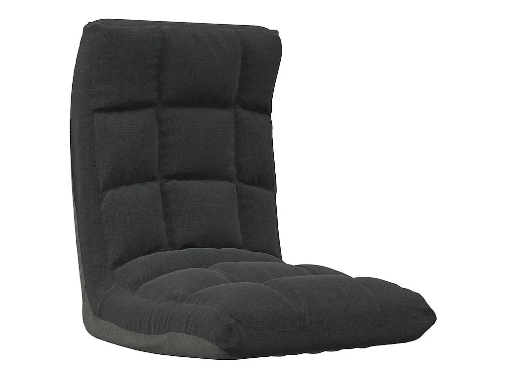 Silla de suelo plegable de tela negra