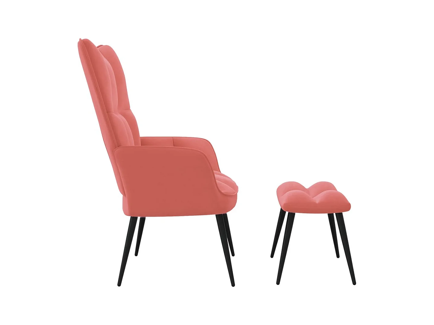 Relaxsessel mit Hocker Rosa Samt