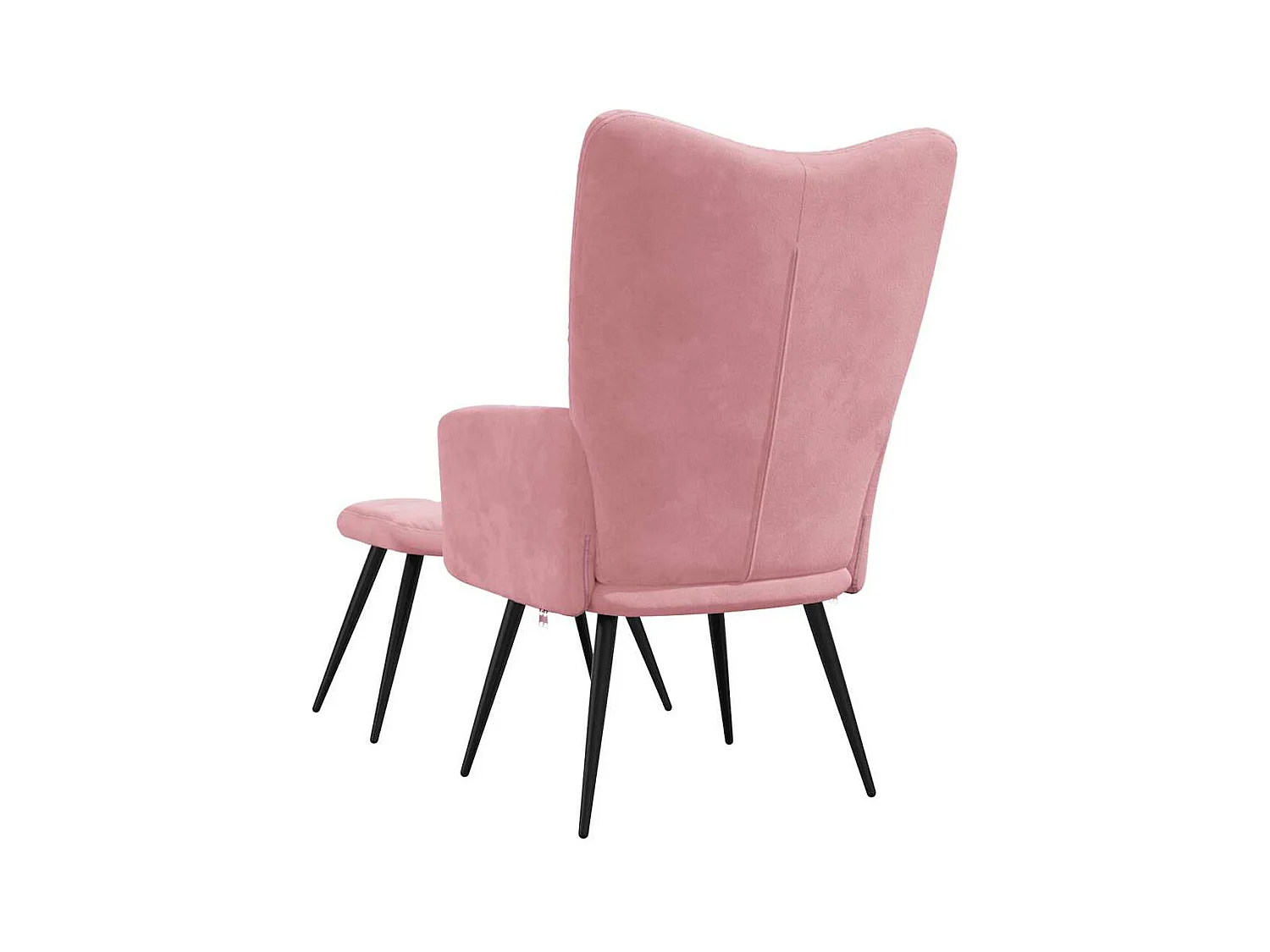 Relaxsessel mit Hocker Rosa Samt
