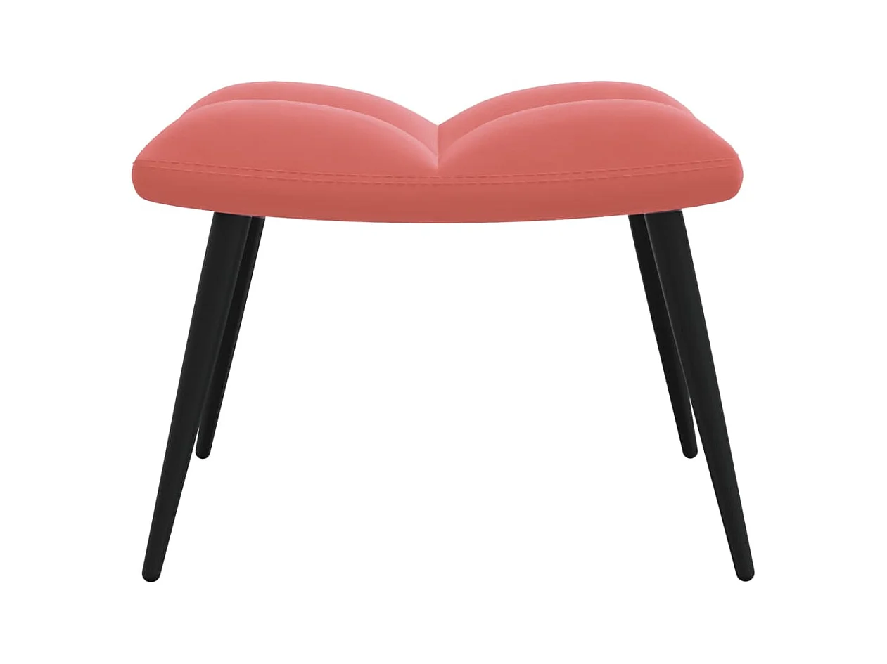 Relaxsessel mit Hocker Rosa Samt