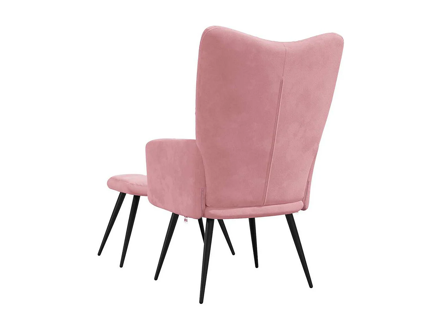 Sillón de relax con taburete terciopelo rosa