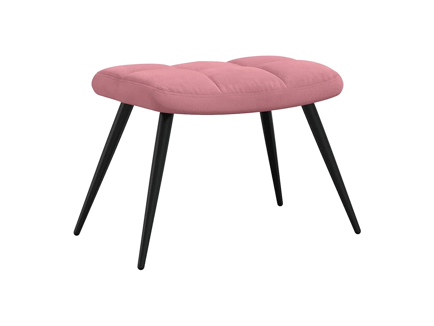 Chaise de relaxation avec tabouret Rose Velours