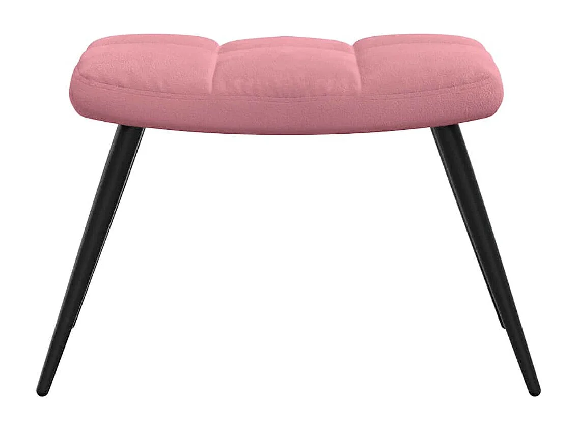 Chaise de relaxation avec tabouret Rose Velours