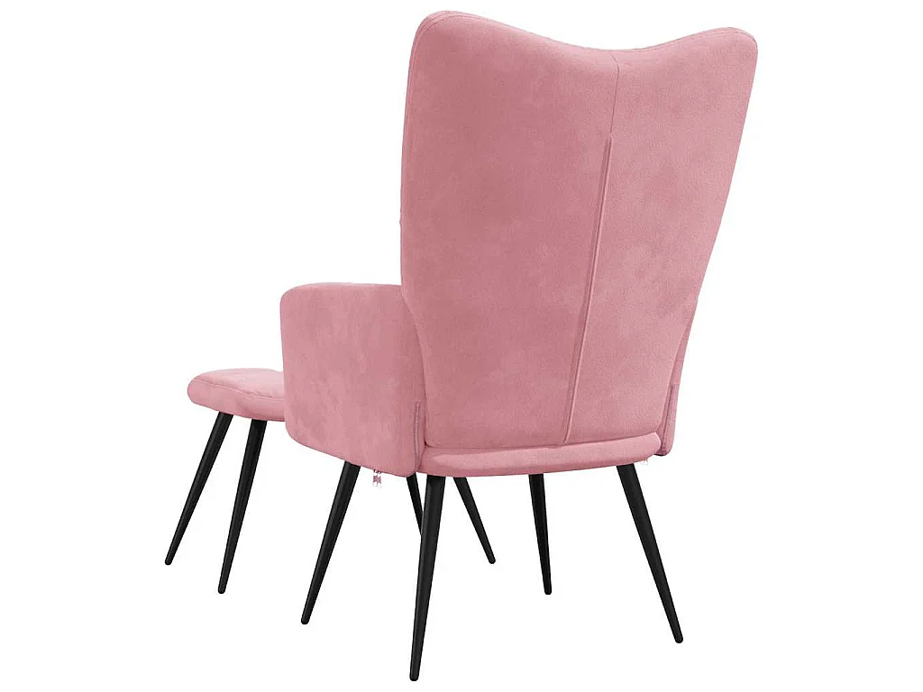 Relaxsessel mit Hocker Rosa Samt