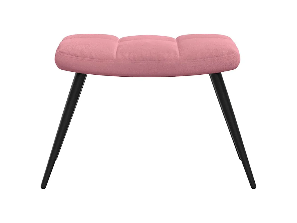 Chaise de relaxation avec tabouret Rose Velours