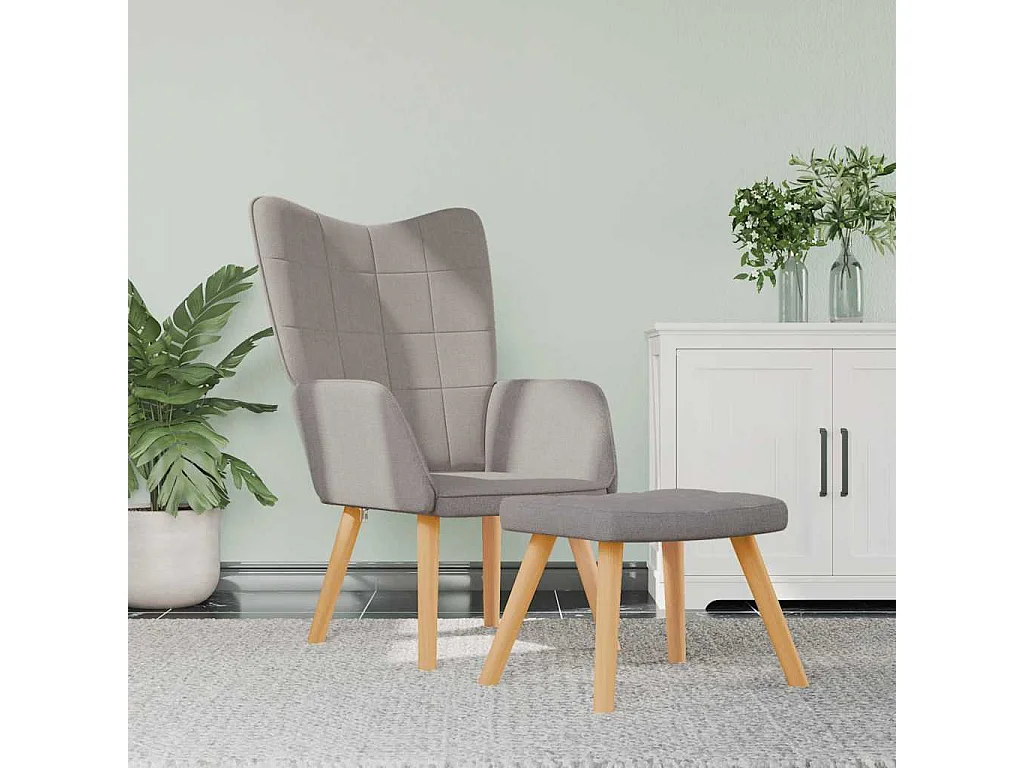 Relaxsessel mit Hocker Taupe Stoff