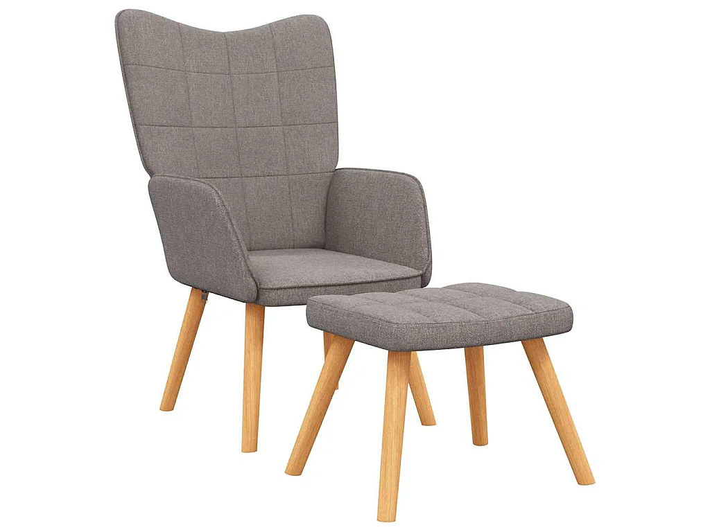 Poltrona Relax con Poggiapiedi Tortora in Tessuto