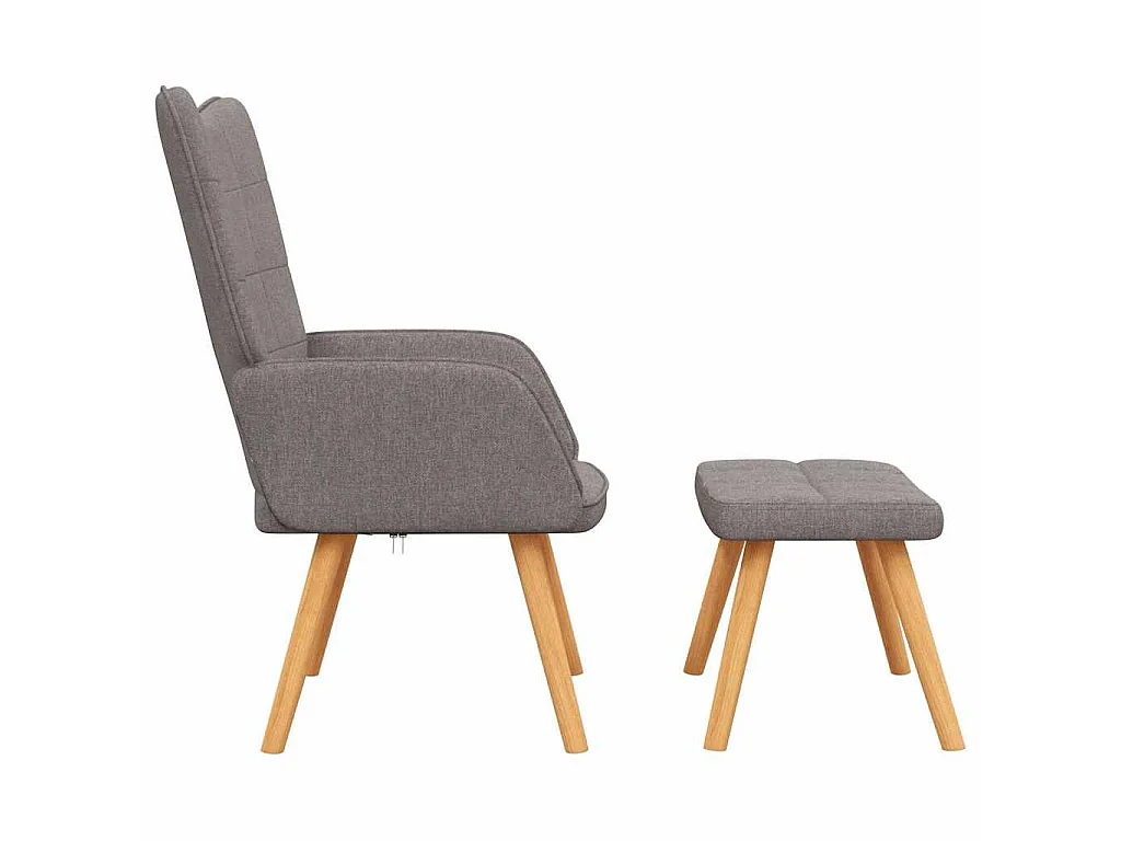 Poltrona Relax con Poggiapiedi Tortora in Tessuto