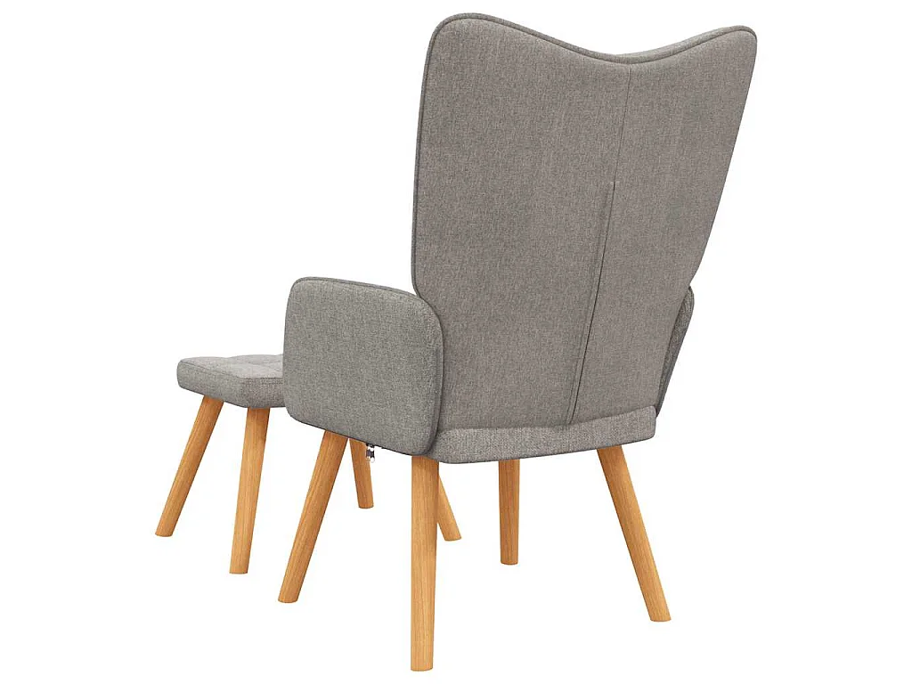 Relaxsessel mit Hocker Taupe Stoff