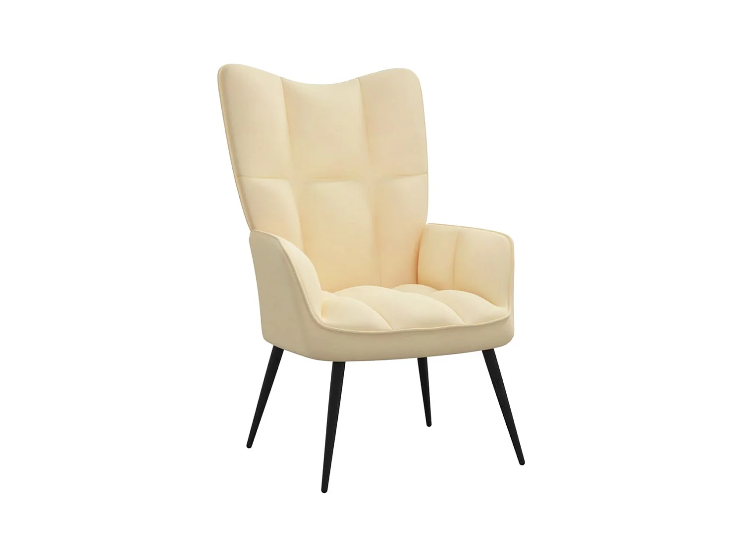 Relaxsessel mit Hocker Cremeweiß Samt